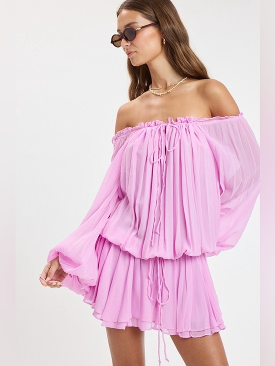 Coachella Barbie Pink Boho Mini Dress - Picture 4 of 5